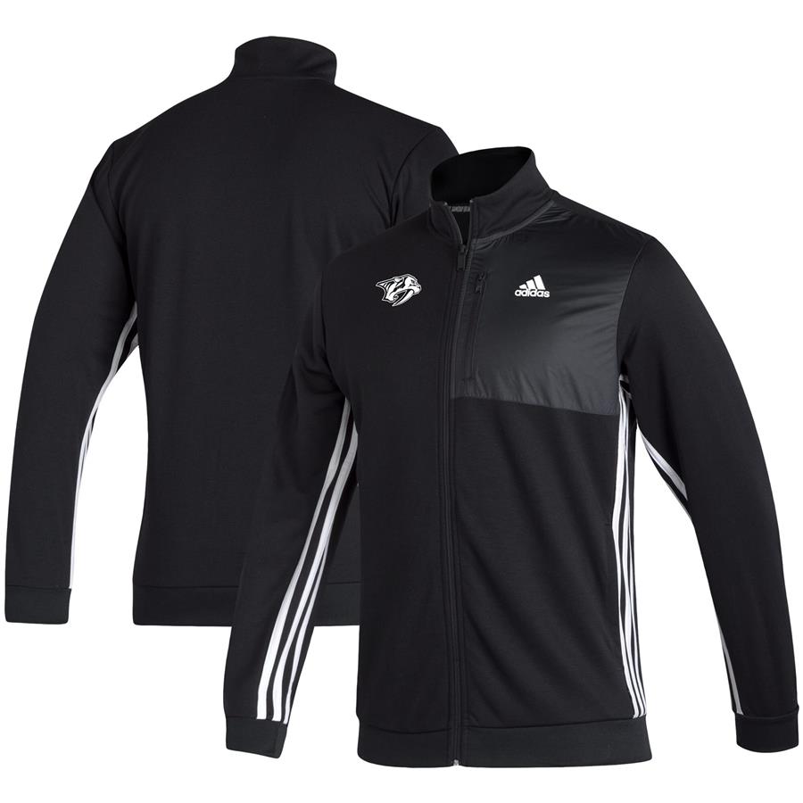 Nashville Predators adidas Transitional Full-Zip Track Jacket - Black