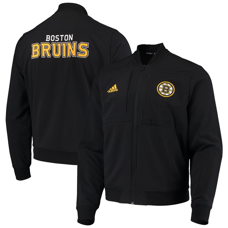 Boston Bruins adidas Under the Lights Bomber Performance Full-Zip Jacket - Black