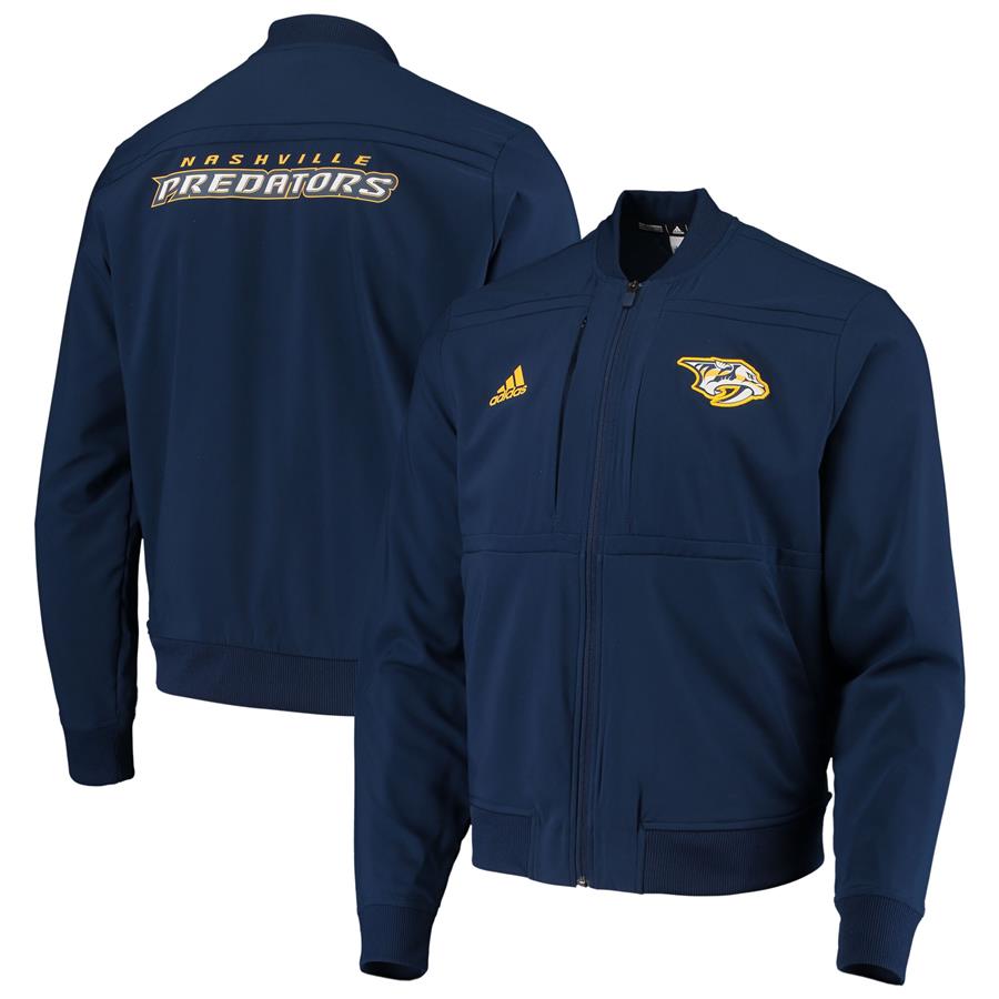 Nashville Predators adidas Under the Lights Bomber Performance Full-Zip Jacket - Navy