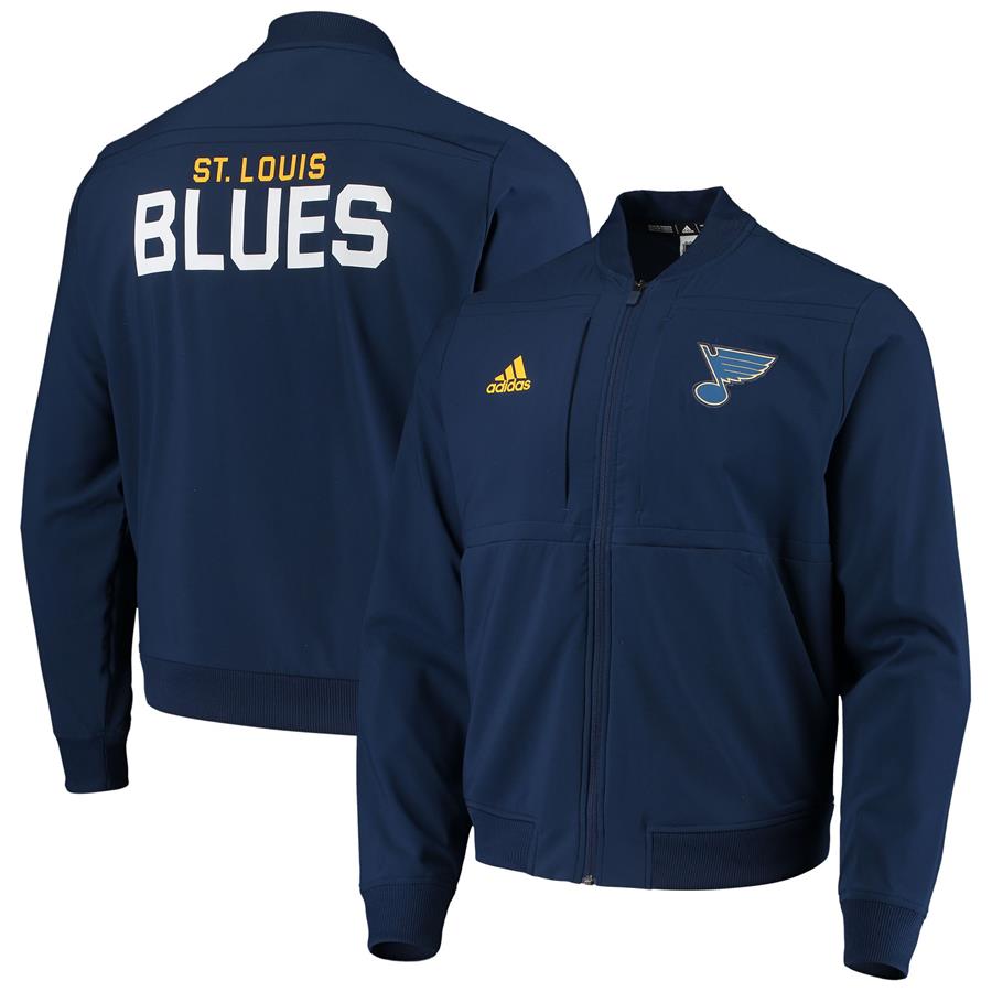 St. Louis Blues adidas Under the Lights Bomber Performance Full-Zip Jacket - Navy