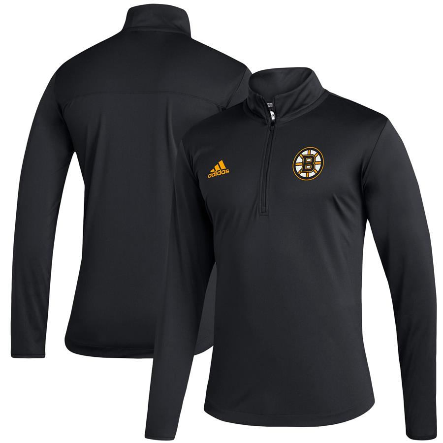 Boston Bruins adidas Under the Lights AEROREADY Quarter-Zip Jacket - Black