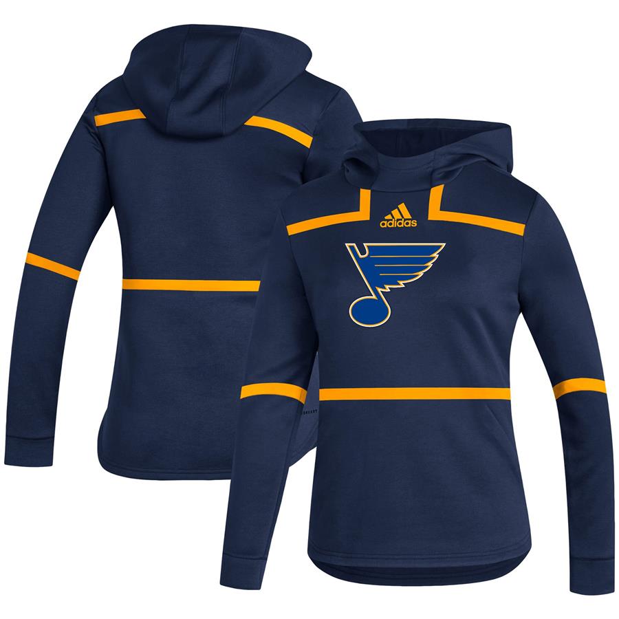 St. Louis Blues adidas Women's Under the Lights AEROREADY Pullover Hoodie - Navy