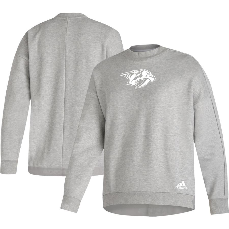 Nashville Predators adidas Women's V2 Pullover Sweatshirt - Heathered Gray