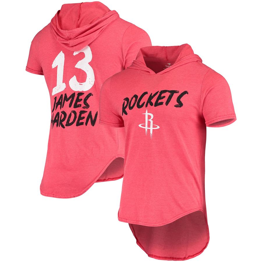 James Harden Houston Rockets Fanatics Branded Hoodie Tri-Blend T-Shirt - Heathered Red