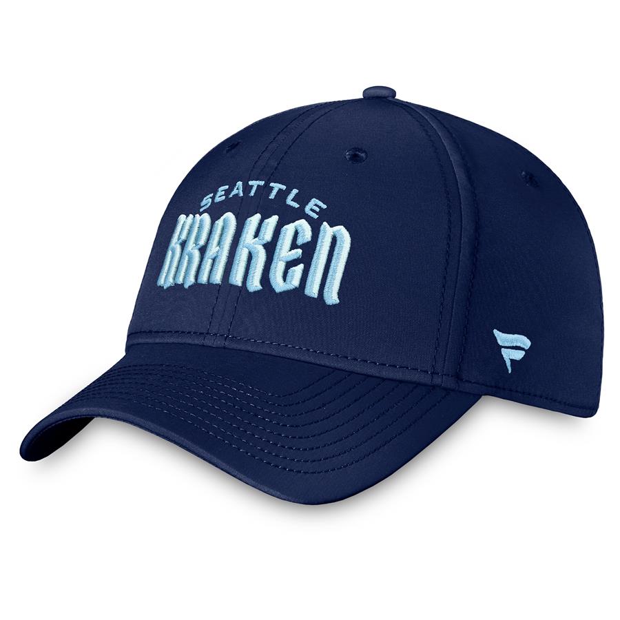 Seattle Kraken Fanatics Branded Wordmark Flex Hat - Deep Sea Blue