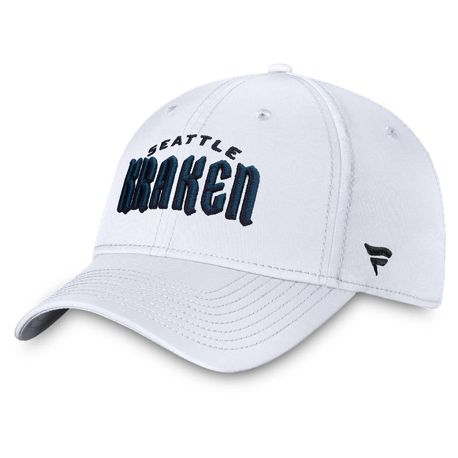 Seattle Kraken Fanatics Branded Wordmark Flex Hat - White