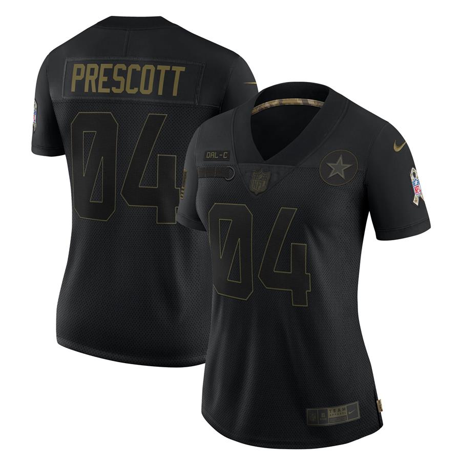 Dak Prescott Dallas Cowboys Nike Women's 2020 Salute To Service Limited Jersey - Black