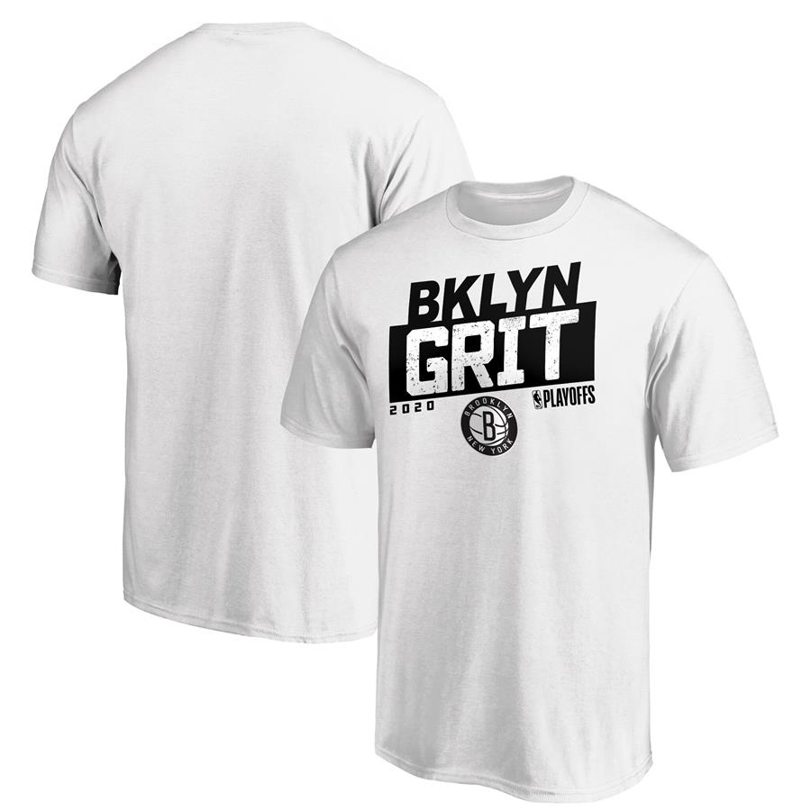 Brooklyn Nets Fanatics Branded 2020 NBA Playoffs Bound ISO Slogan T-Shirt - White