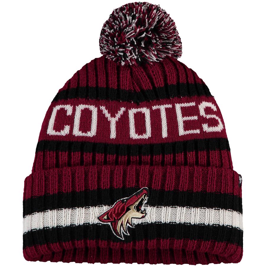 Arizona Coyotes '47 Bering Cuffed Knit Hat with Pom - Garnet