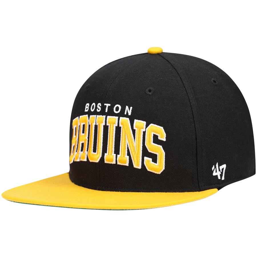 Boston Bruins '47 Captain Snapback Hat - Black