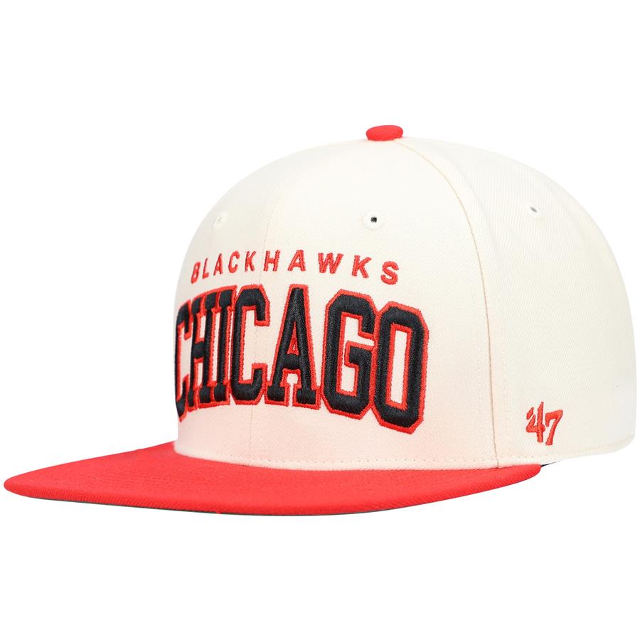 Chicago Blackhawks '47 Captain Snapback Hat - Natural