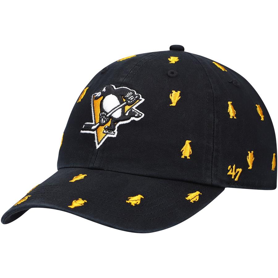 Pittsburgh Penguins '47 Women's Confetti Clean Up Adjustable Hat - Black