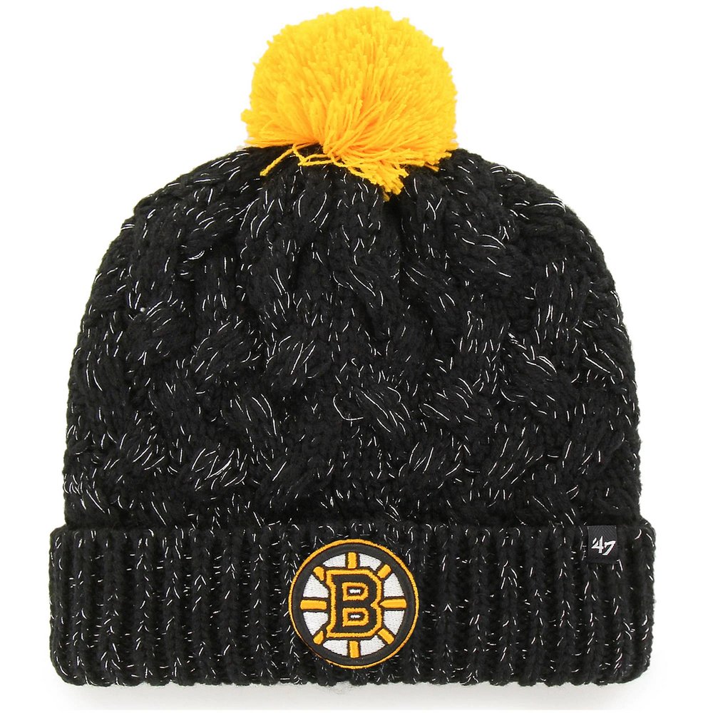 Boston Bruins '47 Women's Fiona Cuffed Knit Hat with Pom - Black