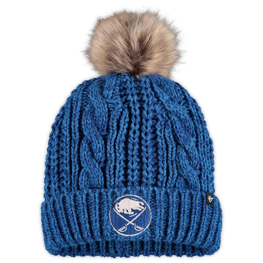 Buffalo Sabres '47 Women's Logo Meeko Cuffed Knit Hat with Pom - Royal