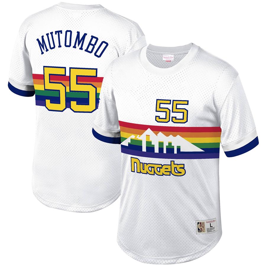 Dikembe Mutombo Denver Nuggets Mitchell & Ness Mesh T-Shirt - White