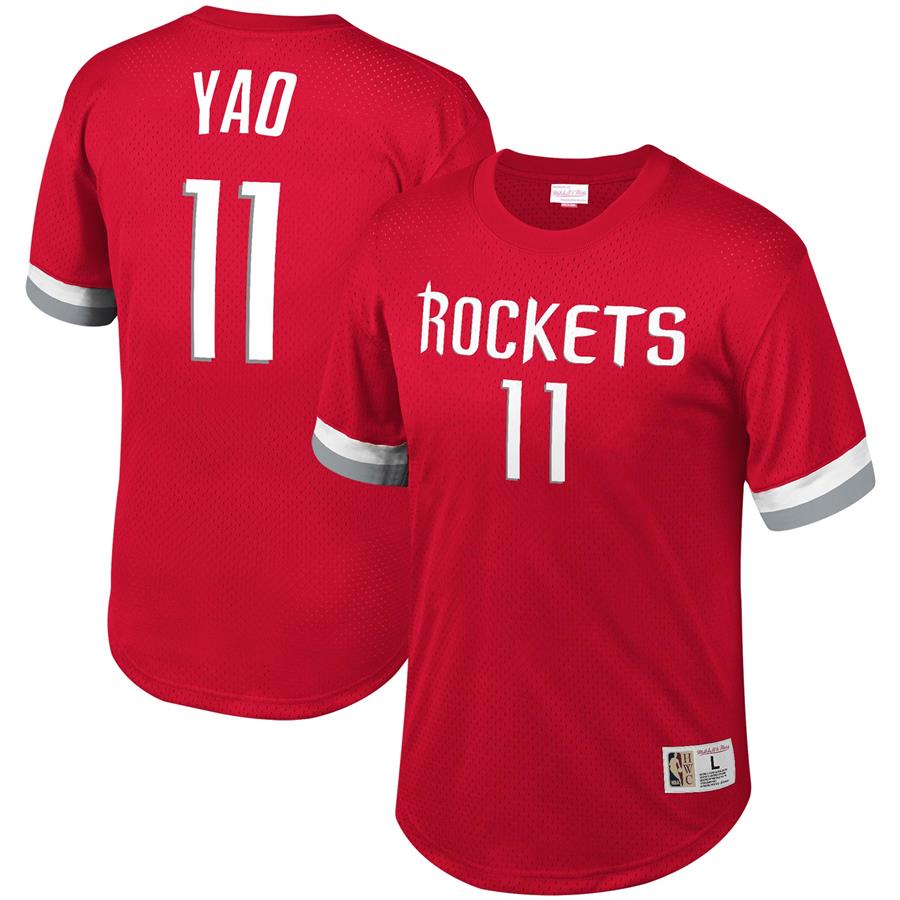 Yao Ming Houston Rockets Mitchell & Ness Mesh T-Shirt - Red