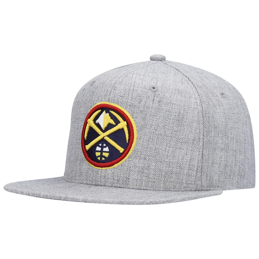 Denver Nuggets Mitchell & Ness Team Snapback Hat - Heathered Gray