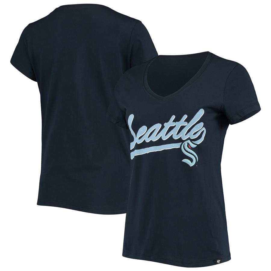 Seattle Kraken '47 Women's Script Sweep Ultra Rival T-Shirt - Navy