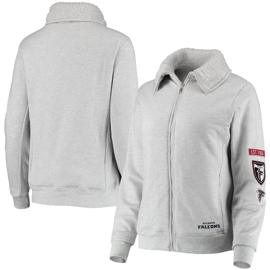 Atlanta Falcons WEAR by Erin Andrews Women's Fleece Full-Zip Sweatshirt - Gray