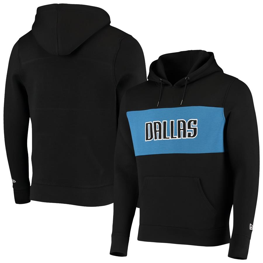 Dallas Mavericks New Era Neoprene Colorbock Pullover Hoodie - Black