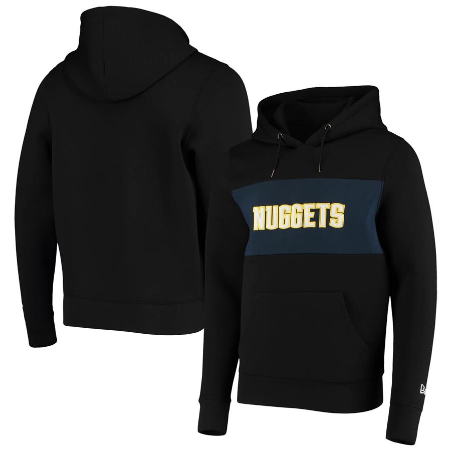 Denver Nuggets New Era Neoprene Colorbock Pullover Hoodie - Black