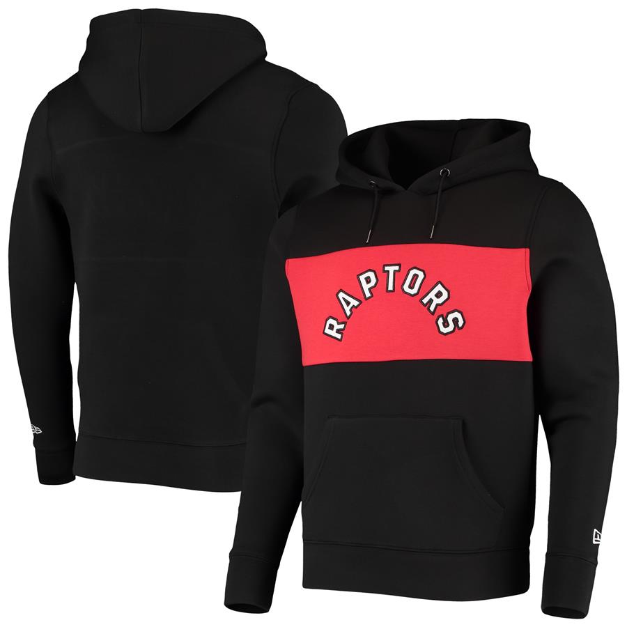 Toronto Raptors New Era Neoprene Colorbock Tri-Blend Pullover Hoodie - Black