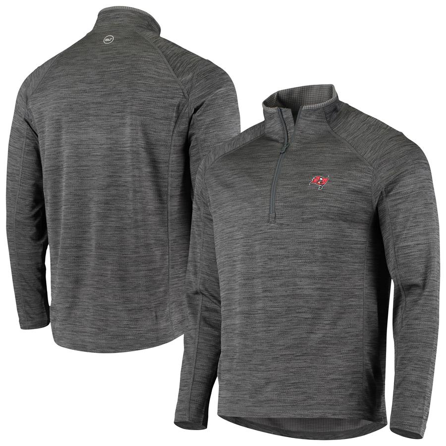Tampa Bay Buccaneers Vineyard Vines Sankaty Half-Zip Jacket - Heathered Charcoal