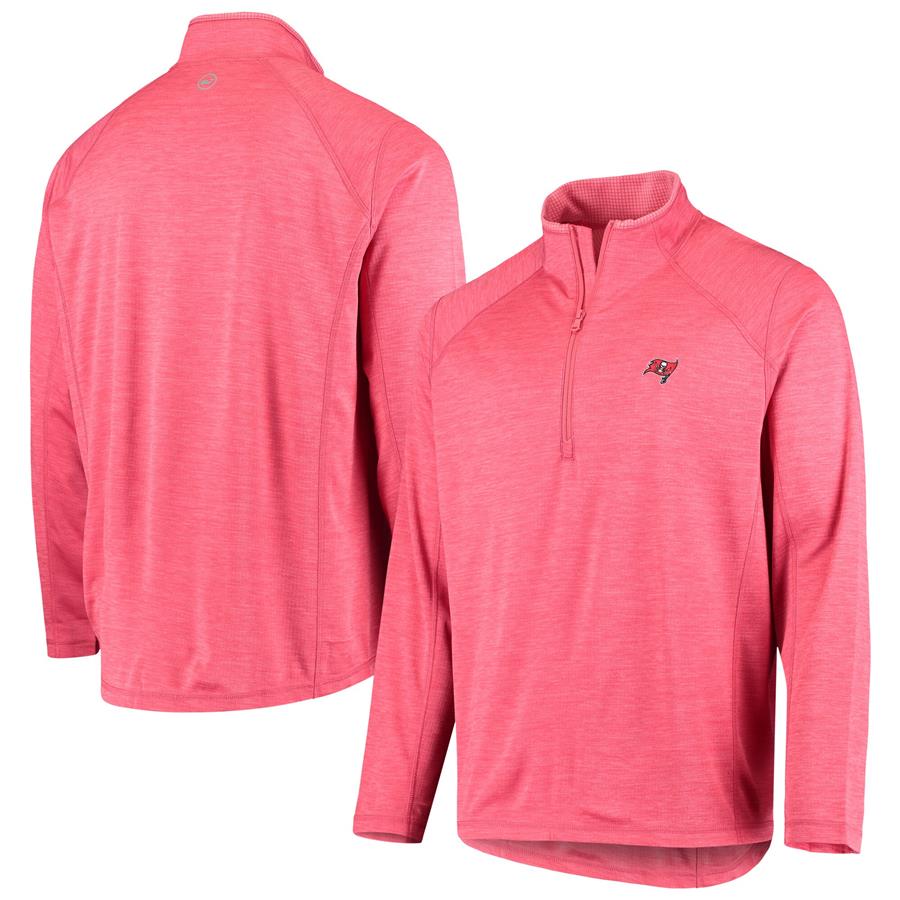 Tampa Bay Buccaneers Vineyard Vines Sankaty Half-Zip Jacket - Heathered Red