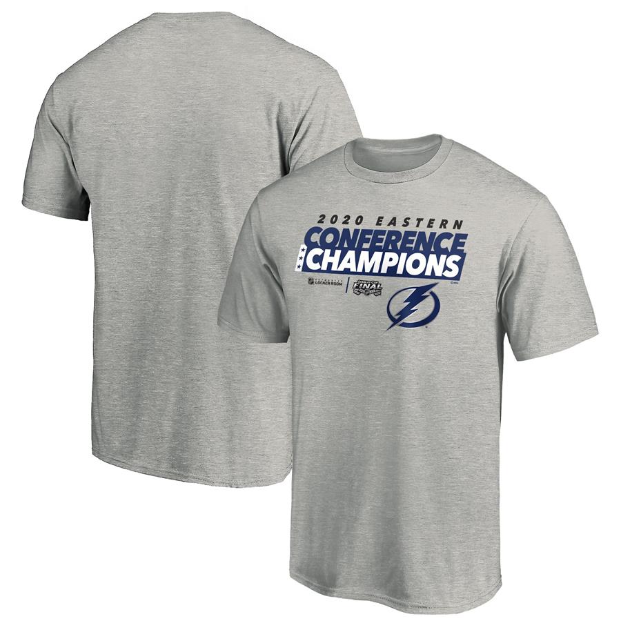 Tampa Bay Lightning Fanatics Branded 2020 Eastern Conference Champions Locker Room Taped Up T-Shirt - Gray