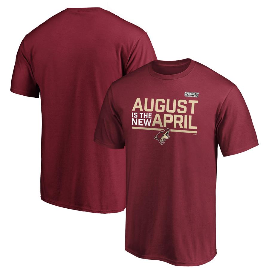 Arizona Coyotes Fanatics Branded 2020 Stanley Cup Playoffs Bound August Is The New April T-Shirt - Garnet