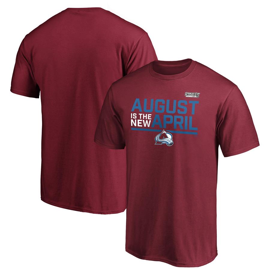 Colorado Avalanche Fanatics Branded 2020 Stanley Cup Playoffs Bound August Is The New April T-Shirt - Garnet