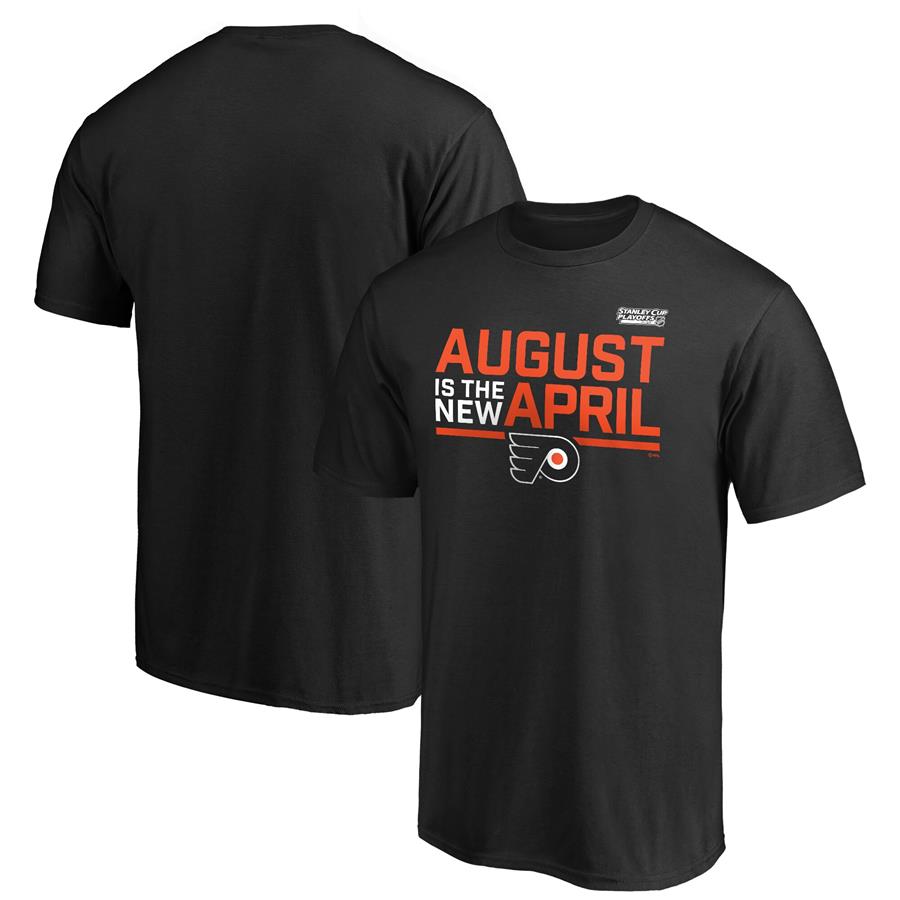 Philadelphia Flyers Fanatics Branded 2020 Stanley Cup Playoffs Bound August Is The New April T-Shirt - Black