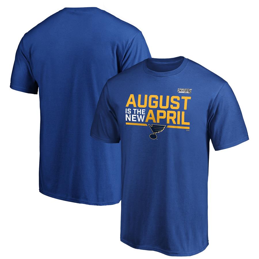 St. Louis Blues Fanatics Branded 2020 Stanley Cup Playoffs Bound August Is The New April T-Shirt - Royal