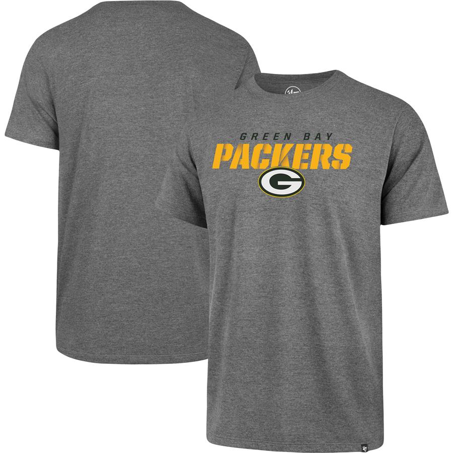 Green Bay Packers '47 Traction Super Rival T-Shirt - Heathered Charcoal