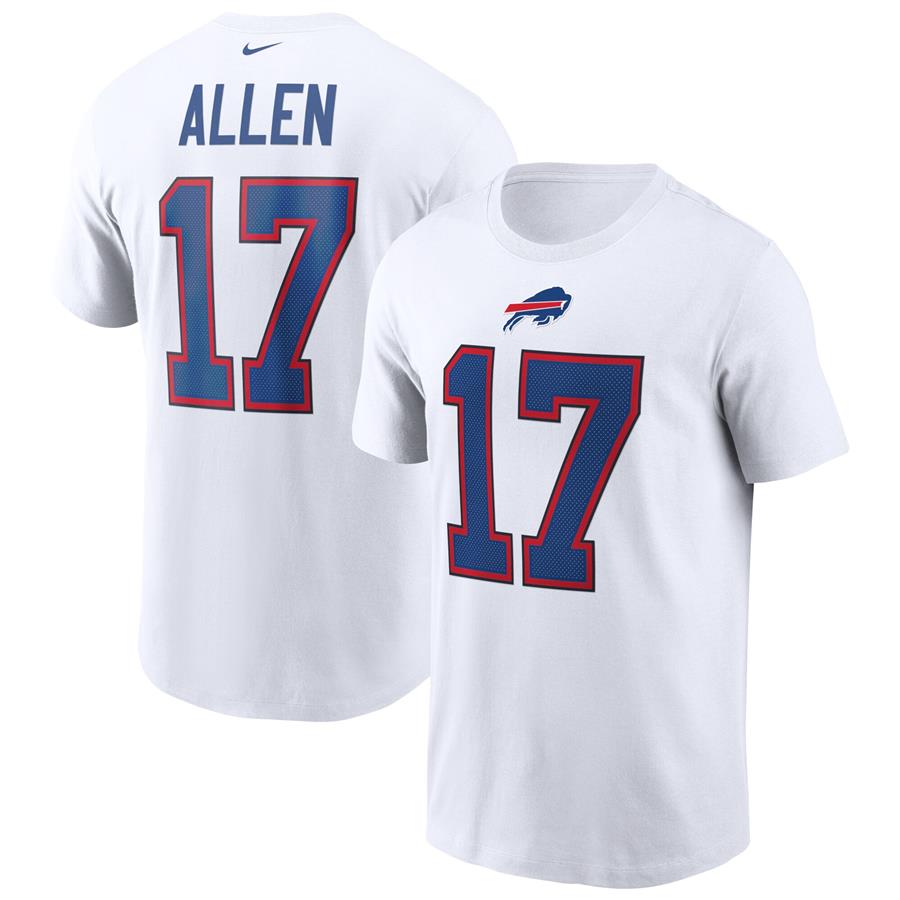 Josh Allen Buffalo Bills Nike Name & Number T-Shirt - White