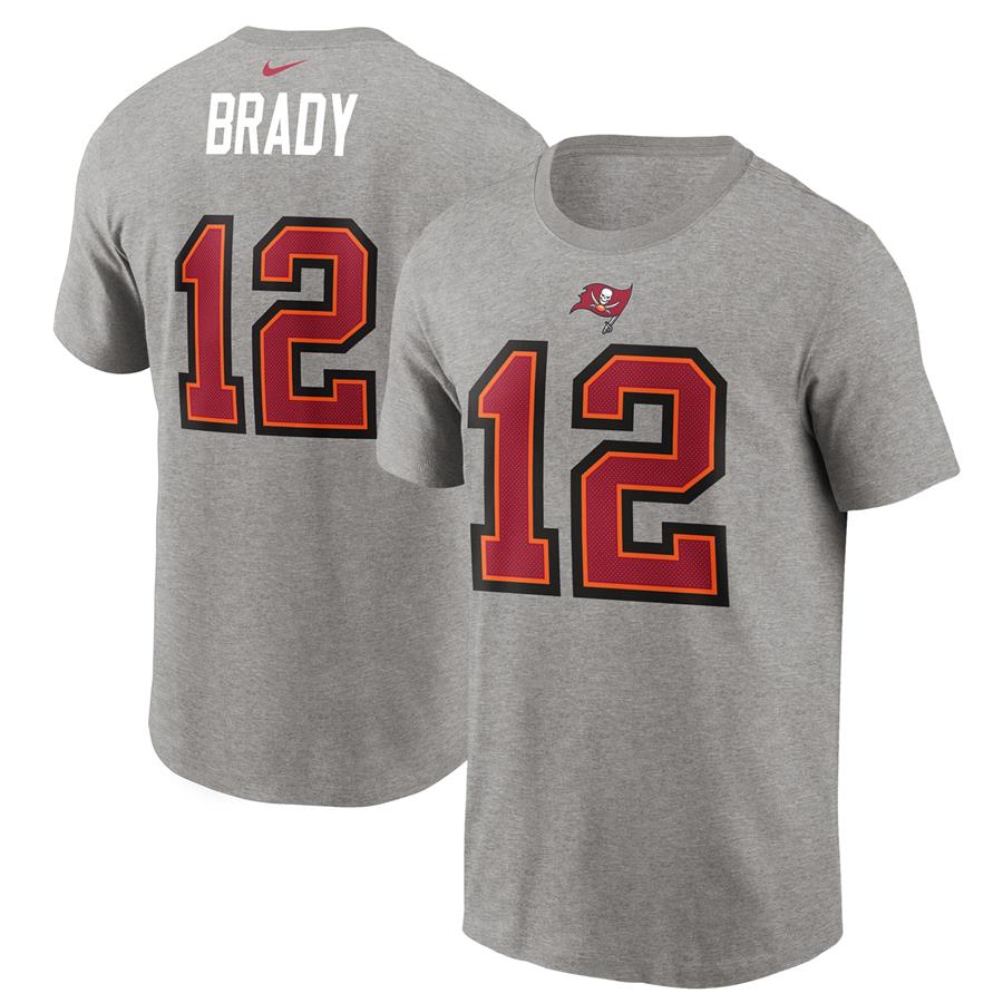 Tom Brady Tampa Bay Buccaneers Nike Name & Number T-Shirt - Gray
