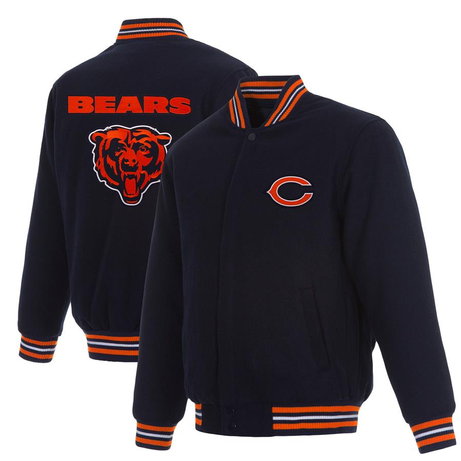 Chicago Bears JH Design Reversible Full-Snap Jacket - Navy