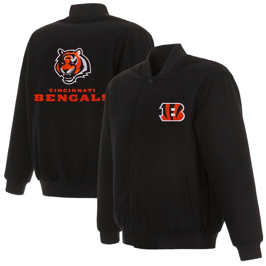 Cincinnati Bengals JH Design Reversible Full-Snap Jacket - Black