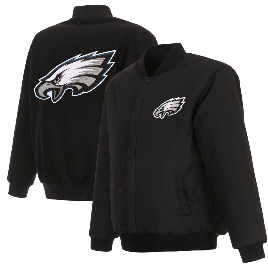 Philadelphia Eagles JH Design Reversible Full-Snap Jacket - Black
