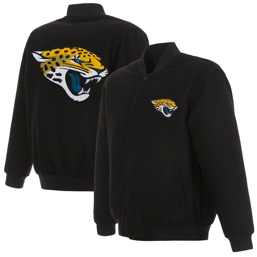 Jacksonville Jaguars JH Design Reversible Full-Snap Jacket - Black
