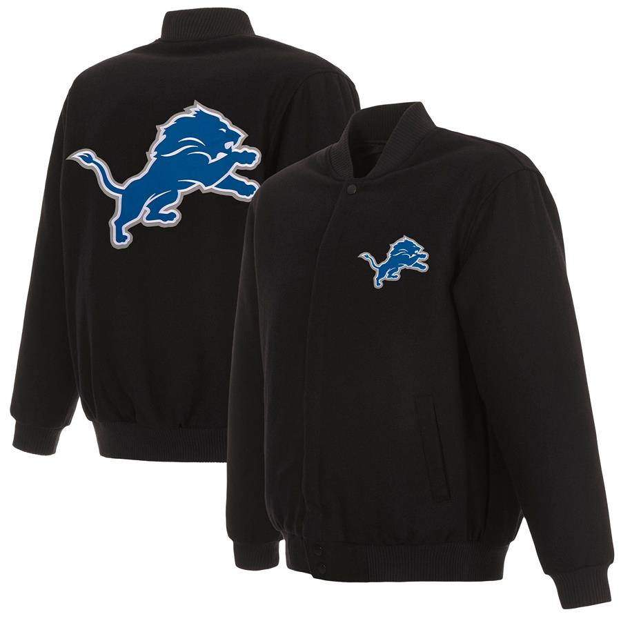 Detroit Lions JH Design Reversible Full-Snap Jacket - Black