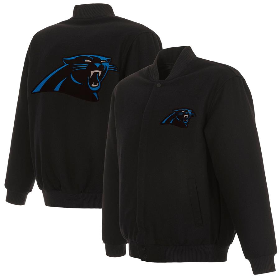 Carolina Panthers JH Design Reversible Full-Snap Jacket - Black