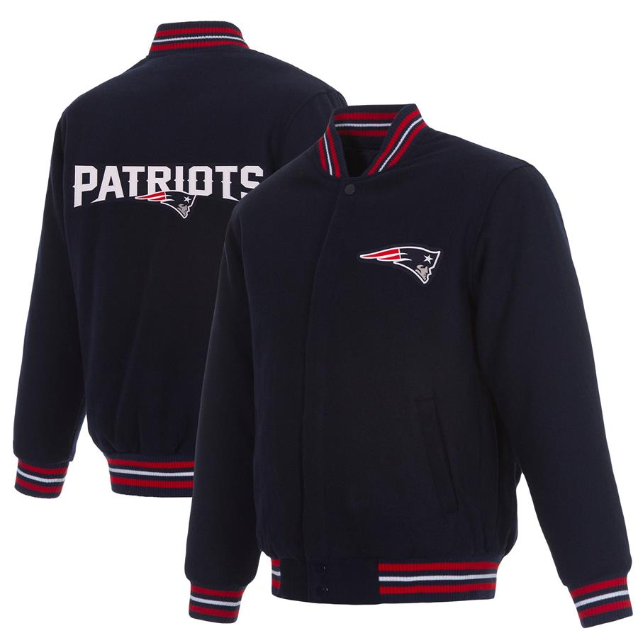 New England Patriots JH Design Reversible Full-Snap Jacket - Navy
