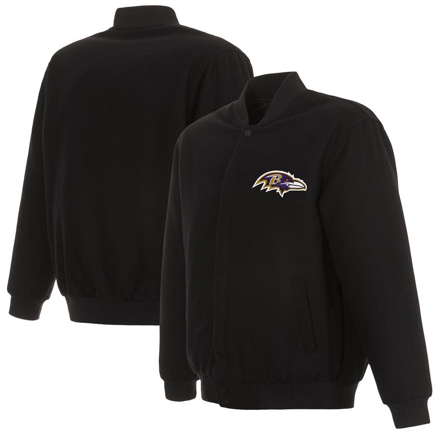 Baltimore Ravens JH Design Reversible Full-Snap Jacket - Black