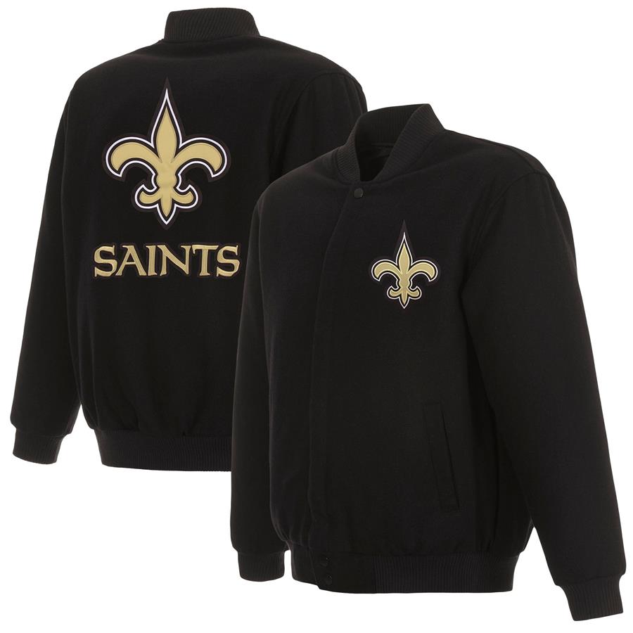 New Orleans Saints JH Design Reversible Full-Snap Jacket - Black
