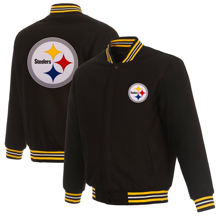 Pittsburgh Steelers JH Design Reversible Full-Snap Jacket - Black