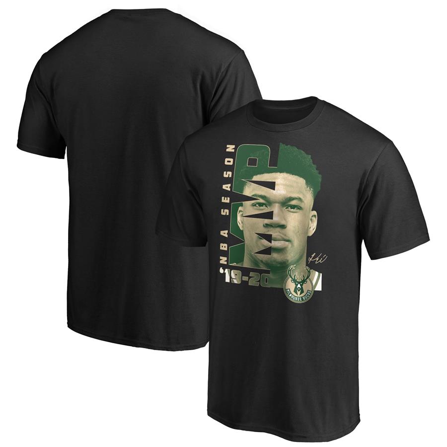 Giannis Antetokounmpo Milwaukee Bucks Fanatics Branded 2020 NBA MVP T-Shirt - Black