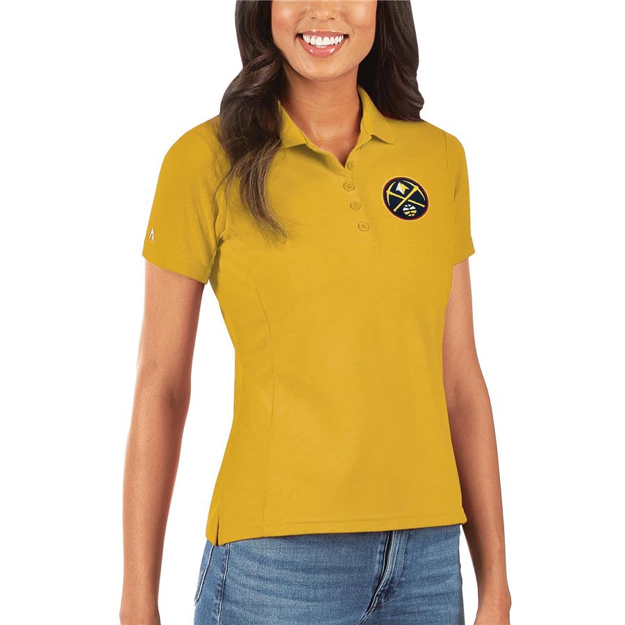 Denver Nuggets Antigua Women's Legacy Pique Polo - Gold