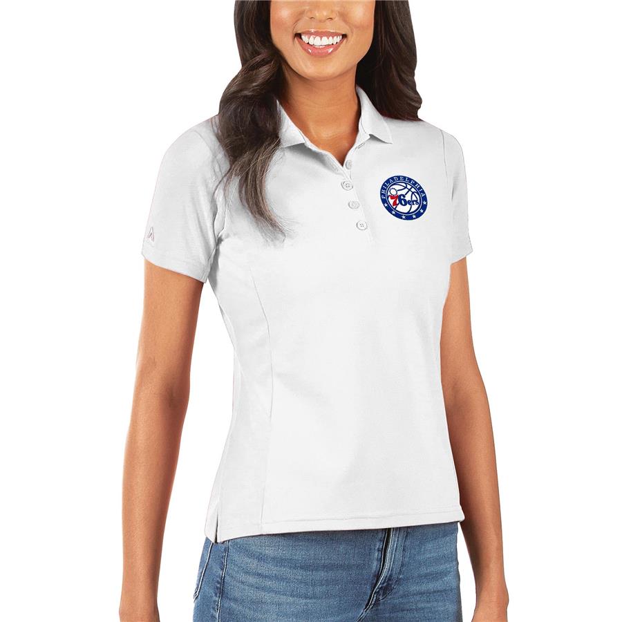 Philadelphia 76ers Antigua Women's Legacy Pique Polo - White