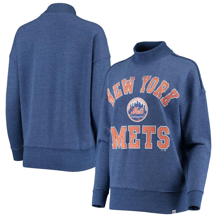 New York Mets '47 Women's Sasha Ivy Pullover Sweatshirt - Heathered Royal